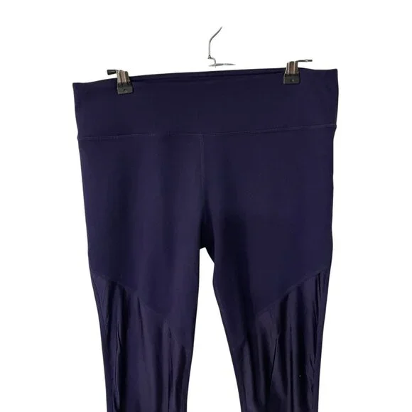 Fabletics Leggings Navy Size Large Reflective Mid Rise Stretch Gym Yoga - Picture 4 of 9
